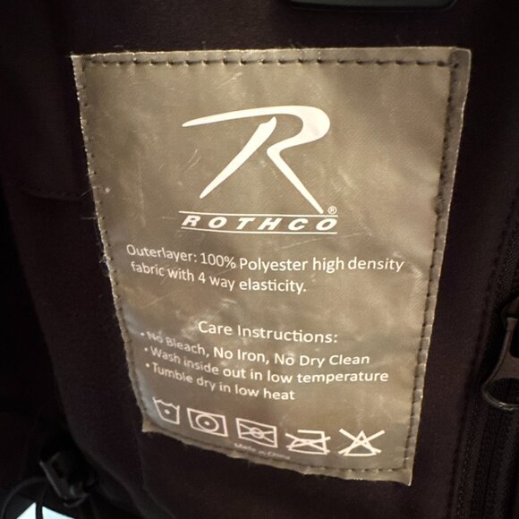 Rothco Special Ops Soft shell Jacket Men’s XL Black NWOT - Picture 9 of 15